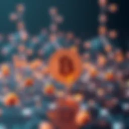 A conceptual representation of blockchain technology with interconnected nodes