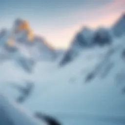 A breathtaking view of a snowy mountain landscape showcasing the raw power of nature.