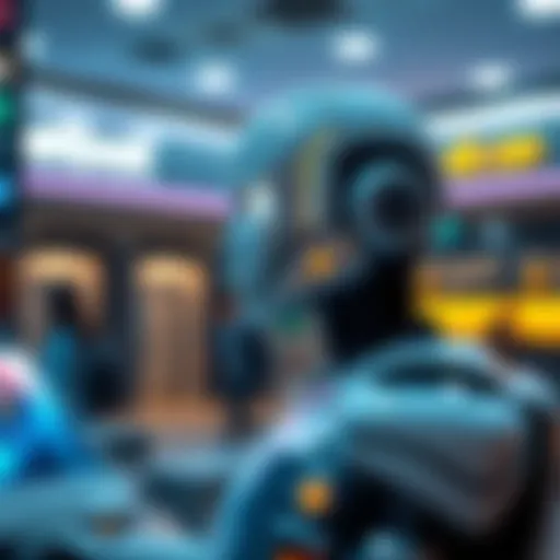 A futuristic chatbot interface in a banking environment