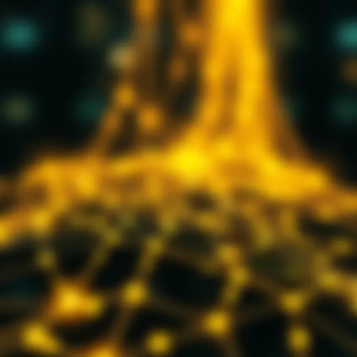 Illustration of a blockchain network symbolizing new technology in cryptocurrency