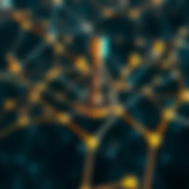 An intricate network symbolizing blockchain technology