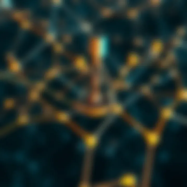 An intricate network symbolizing blockchain technology