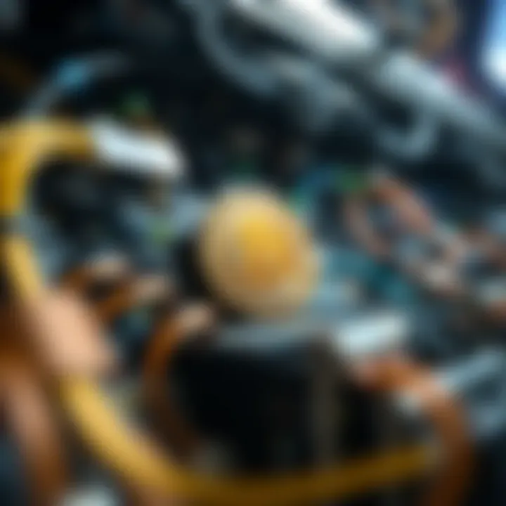 Conceptual representation of blockchain technology underlying cryptocurrency mining