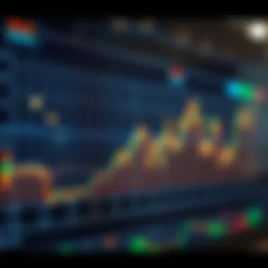 Graph showing real-time cryptocurrency data