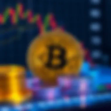 Conceptual image of cryptocurrency and stock market relationship