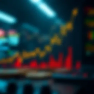 Graph showing the fluctuations in cryptocurrency market trends