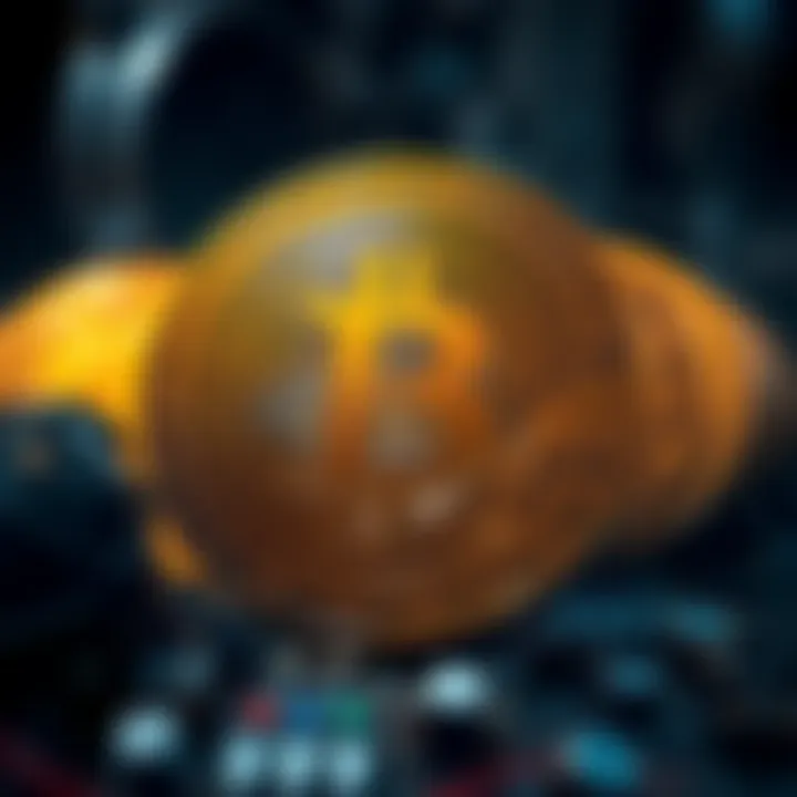 Conceptual representation of cryptocurrency mining