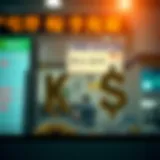 Currency exchange concept with KRW and USD symbols