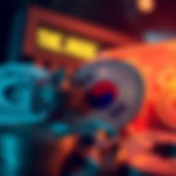 Currency exchange concept with Indian and Korean currency symbols