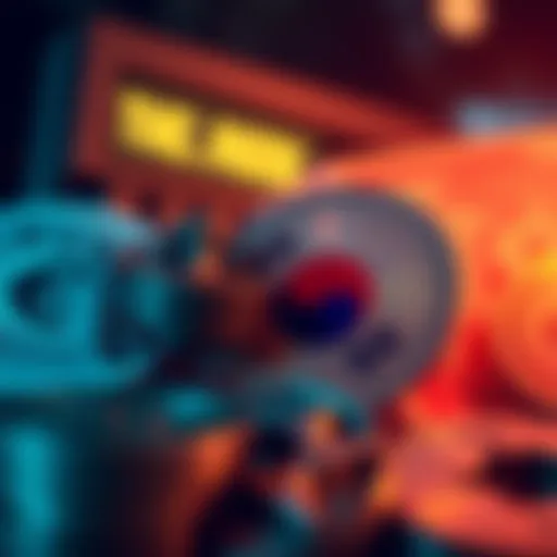 Currency exchange concept with Indian and Korean currency symbols