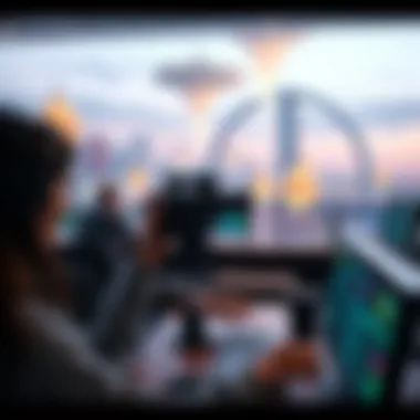 User interacting with digital assets in a virtual environment