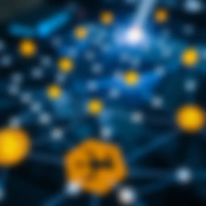 Visual representation of decentralized cryptocurrency networks highlighting connectivity