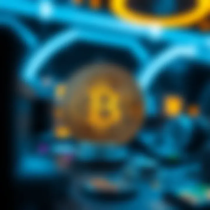 Futuristic depiction of potential applications for cryptocurrencies.