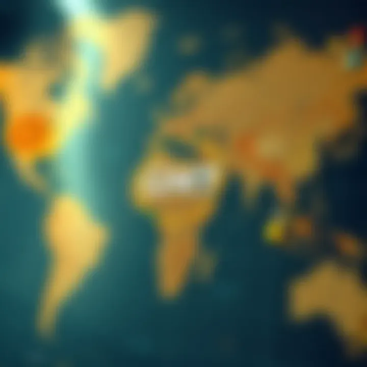 A detailed map showcasing world time zones with GMT highlighted