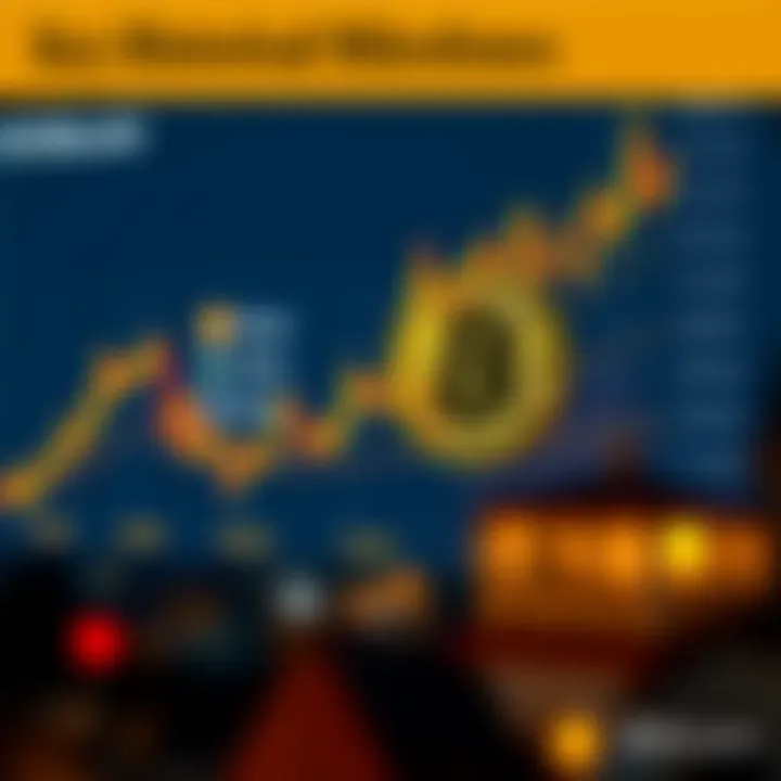 Historical price chart of Bitcoin with significant milestones