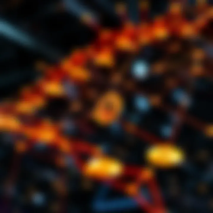 An intricate network symbolizing the market structure of cryptocurrencies