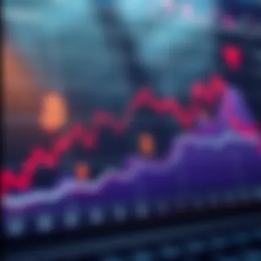 Graph illustrating market trends of various digital currencies