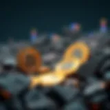 An abstract representation of mineral coins in a digital landscape