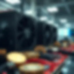 Conceptual illustration of mining pools efficiency