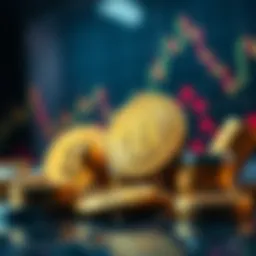 Conceptual representation of cryptocurrency trading