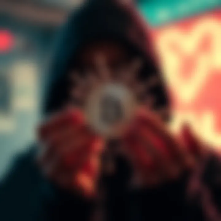 Abstract visualization of the connection between potionomics and cryptocurrency