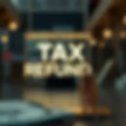 Conceptual representation of tax refunds and financial planning