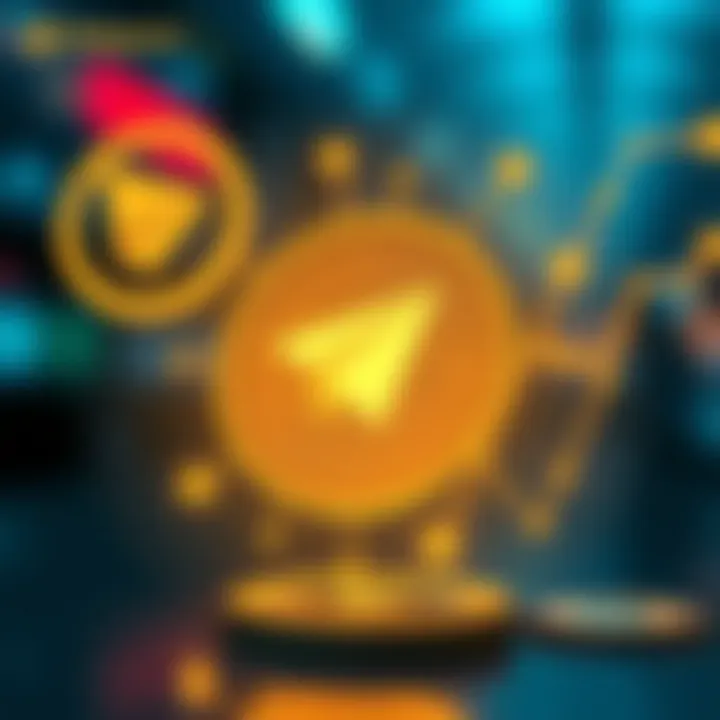 A graphical representation of cryptocurrency transactions on Telegram