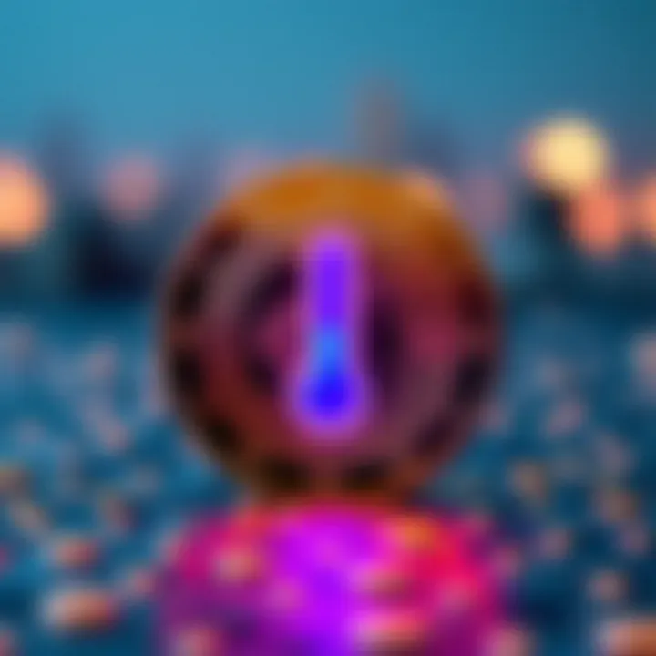 Conceptual representation of temperature coin in blockchain technology