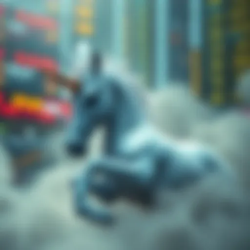 Conceptual representation of a unicorn in the cryptocurrency market